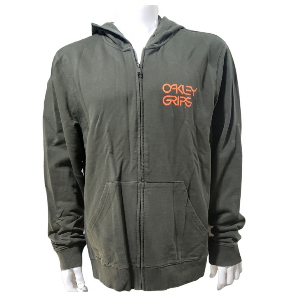 OAKLEY O-Grip Logo Full Zip-up Hoodie Dark Brush Men's Size XXL